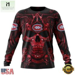 NHL Montreal Canadiens Special Design Halloween With Skull Art Hoodie, T Shirt , NHL 3D Game Day Tee Nhl Montreal Canadiens Special Design Halloween With Skull Art Hoodie T Shirt 3