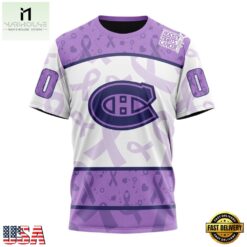 NHL Montreal Canadiens Special Lavender Fight Cancer Hoodie, T Shirt , NHL 3D Game Day Tee Nhl Montreal Canadiens Special Lavender Fight Cancer Hoodie T Shirt 5