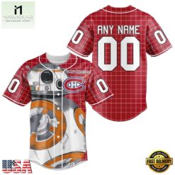 NHL Montreal Canadiens x BB 8 D Star War Baseball Jersey , NHL Graphic Baseball Jersey Nhl Montreal Canadiens X BB 8 D Star War Baseball Jersey 1