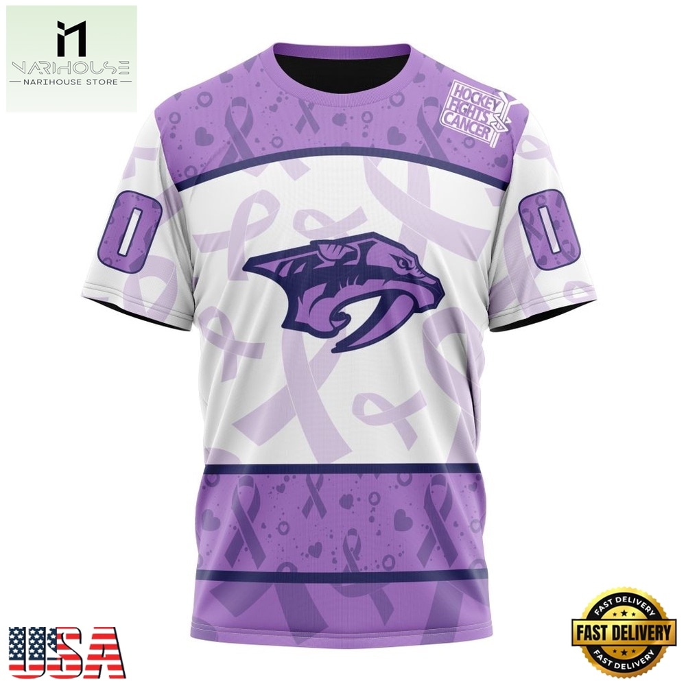 NHL Nashville Predators Special Lavender Fight Cancer Hoodie, T Shirt , NHL 3D Game Day Tee NHL Nashville Predators Special Lavender Fight Cancer Hoodie, T Shirt , NHL 3D Game Day Tee