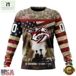 NHL Nashville Predators Specialized Unisex Kits Remember Pearl Harbor Hoodie, T Shirt , NHL 3D Game Day Tee Nhl Nashville Predators Specialized Unisex Kits Remember Pearl Harbor Hoodie T Shirt 3