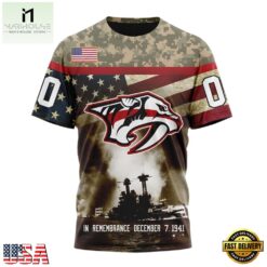 NHL Nashville Predators Specialized Unisex Kits Remember Pearl Harbor Hoodie, T Shirt , NHL 3D Game Day Tee Nhl Nashville Predators Specialized Unisex Kits Remember Pearl Harbor Hoodie T Shirt 4