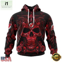 NHL New Jersey Devils Special Design Halloween With Skull Art Hoodie, T Shirt , NHL 3D Game Day Tee Nhl New Jersey Devils Special Design Halloween With Skull Art Hoodie T Shirt 1