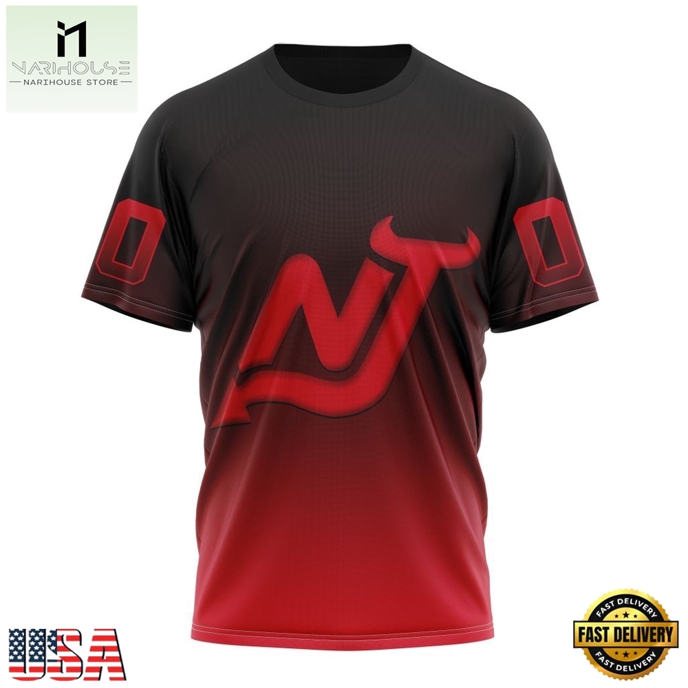 NHL New Jersey Devils Special Retro Gradient Design Hoodie, T Shirt, NHL 3D Game Day Tee NHL New Jersey Devils Special Retro Gradient Design Hoodie, T Shirt, NHL 3D Game Day Tee
