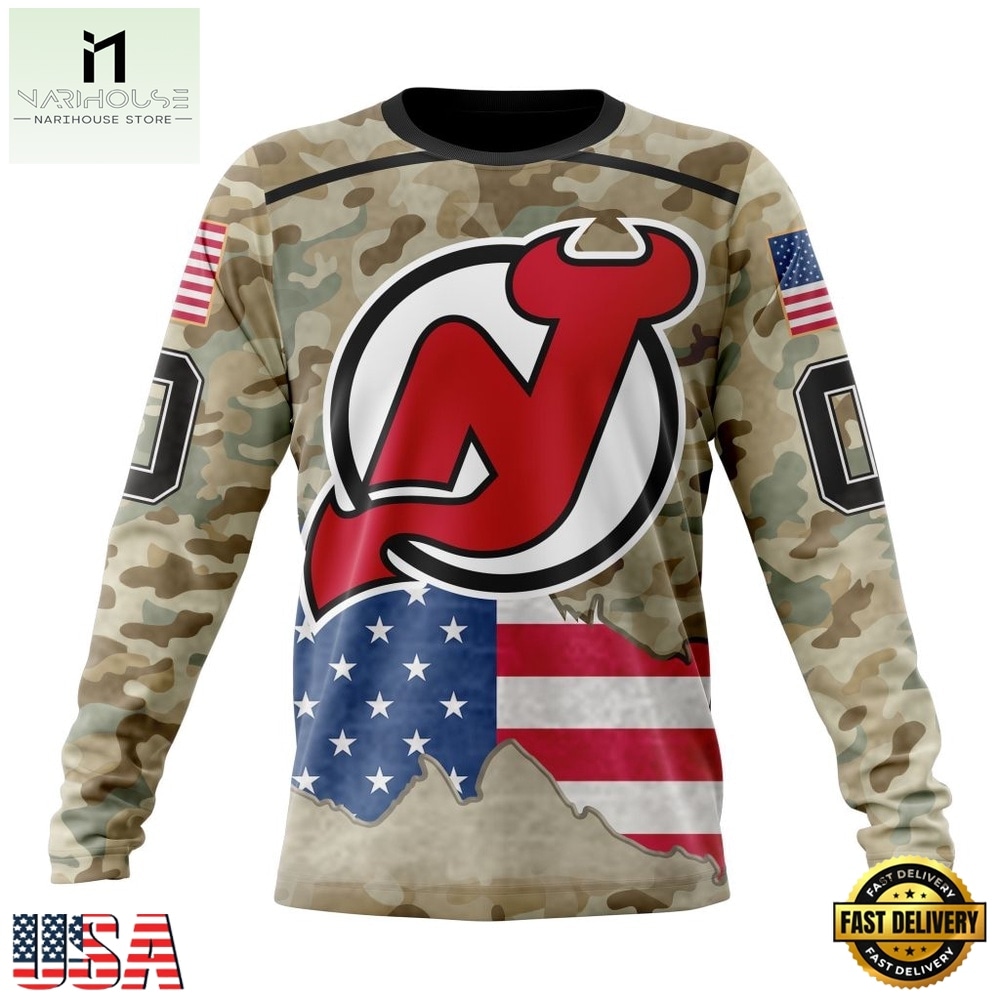 NHL New Jersey Devils Specialized Kits For United State With Camo Color Hoodie, T Shirt , NHL 3D Game Day Tee Nhl New Jersey Devils Specialized Kits For United State With Camo Color Hoodie T Shirt 3
