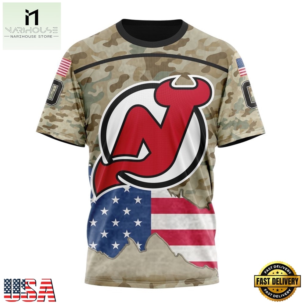 NHL New Jersey Devils Specialized Kits For United State With Camo Color Hoodie, T Shirt , NHL 3D Game Day Tee NHL New Jersey Devils Specialized Kits For United State With Camo Color Hoodie, T Shirt , NHL 3D Game Day Tee