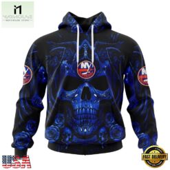 NHL New York Islanders Special Design Halloween With Skull Art Hoodie, T Shirt , NHL 3D Game Day Tee Nhl New York Islanders Special Design Halloween With Skull Art Hoodie T Shirt 1