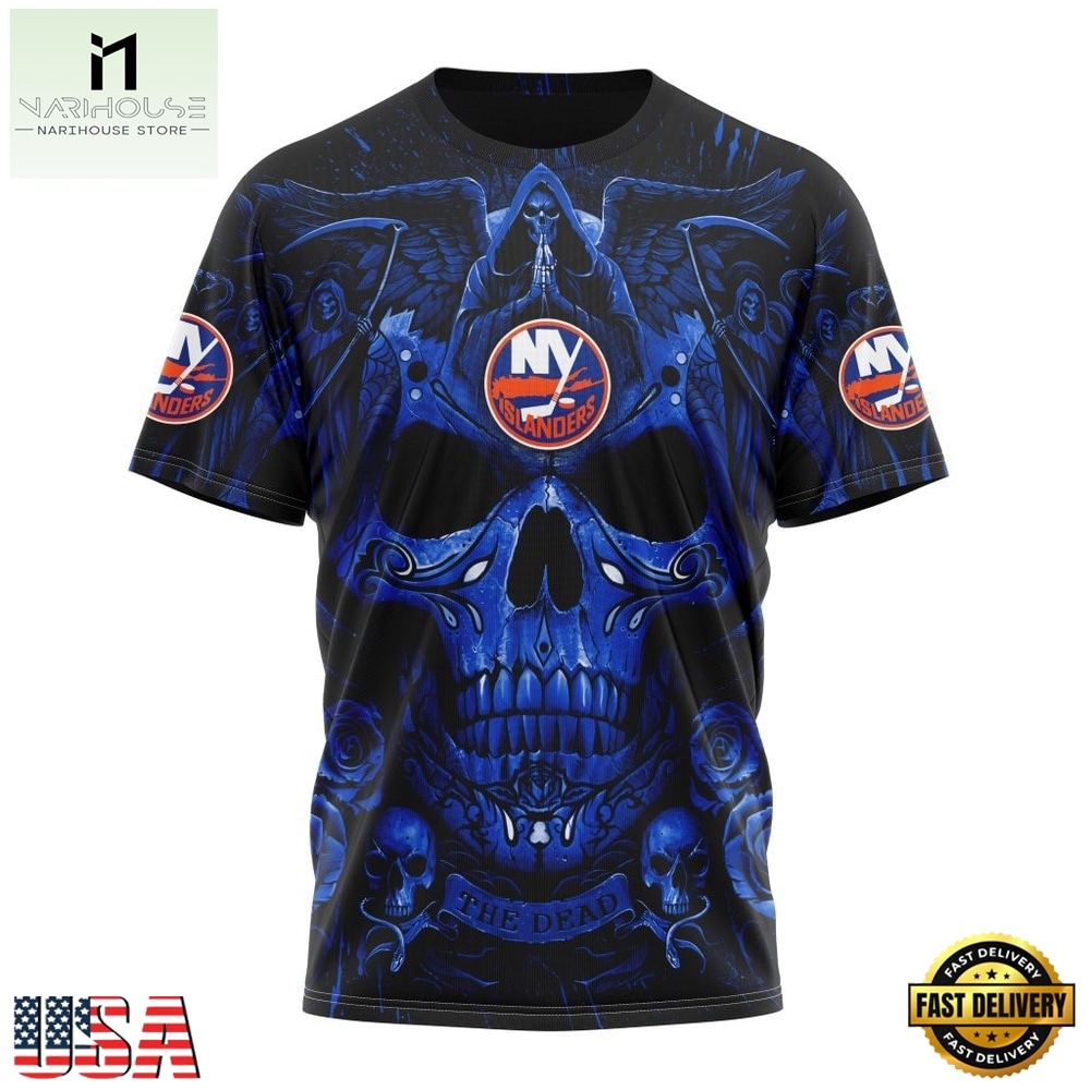 NHL New York Islanders Special Design Halloween With Skull Art Hoodie, T Shirt , NHL 3D Game Day Tee NHL New York Islanders Special Design Halloween With Skull Art Hoodie, T Shirt , NHL 3D Game Day Tee