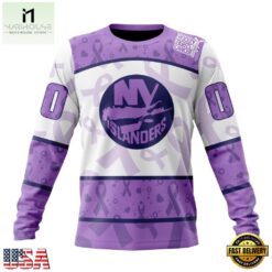 NHL New York Islanders Special Lavender Fight Cancer Hoodie, T Shirt , NHL 3D Game Day Tee Nhl New York Islanders Special Lavender Fight Cancer Hoodie T Shirt 4