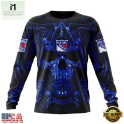 NHL New York Rangers Special Design Halloween With Skull Art Hoodie, T Shirt , NHL 3D Game Day Tee Nhl New York Rangers Special Design Halloween With Skull Art Hoodie T Shirt 3