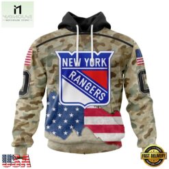 NHL New York Rangers Specialized Kits For United State With Camo Color Hoodie, T Shirt , NHL 3D Game Day Tee Nhl New York Rangers Specialized Kits For United State With Camo Color Hoodie T Shirt 1