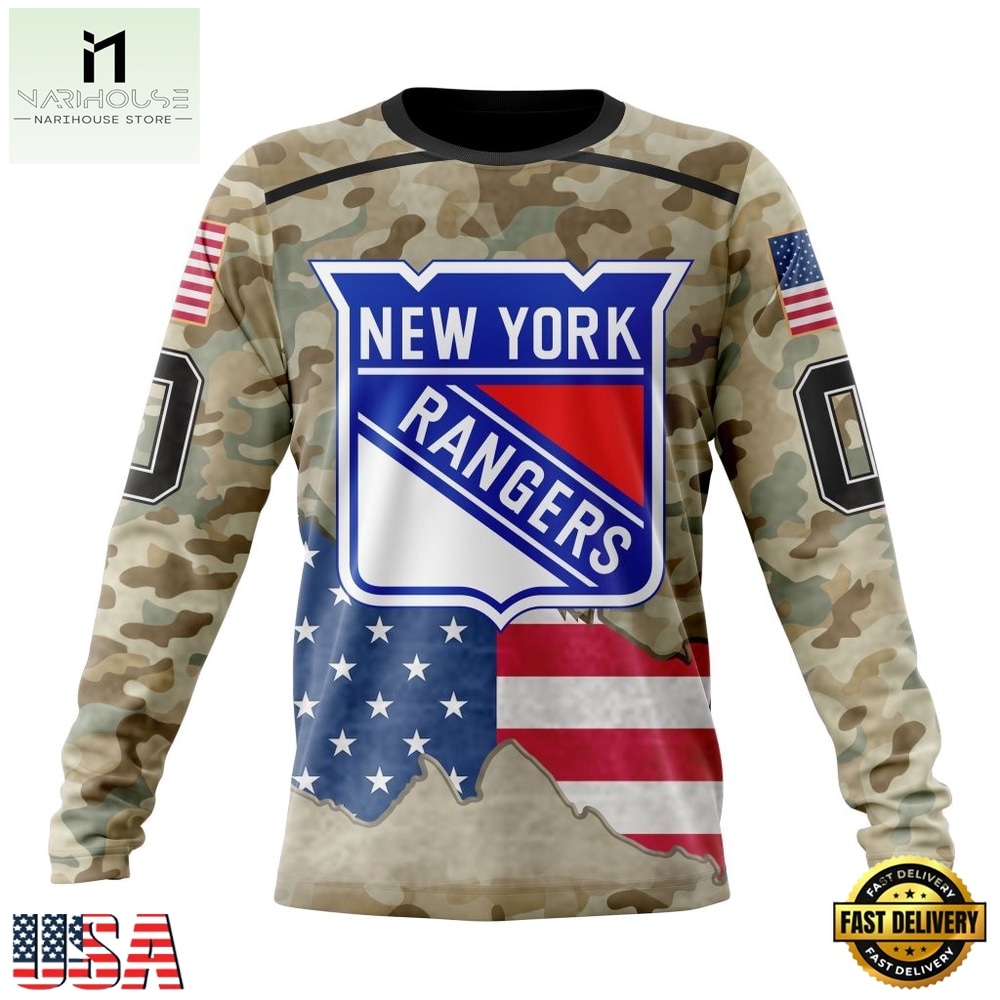 NHL New York Rangers Specialized Kits For United State With Camo Color Hoodie, T Shirt , NHL 3D Game Day Tee Nhl New York Rangers Specialized Kits For United State With Camo Color Hoodie T Shirt 3