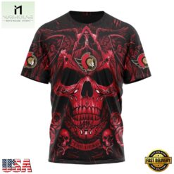 NHL Ottawa Senators Special Design Halloween With Skull Art Hoodie, T Shirt , NHL 3D Game Day Tee Nhl Ottawa Senators Special Design Halloween With Skull Art Hoodie T Shirt 4