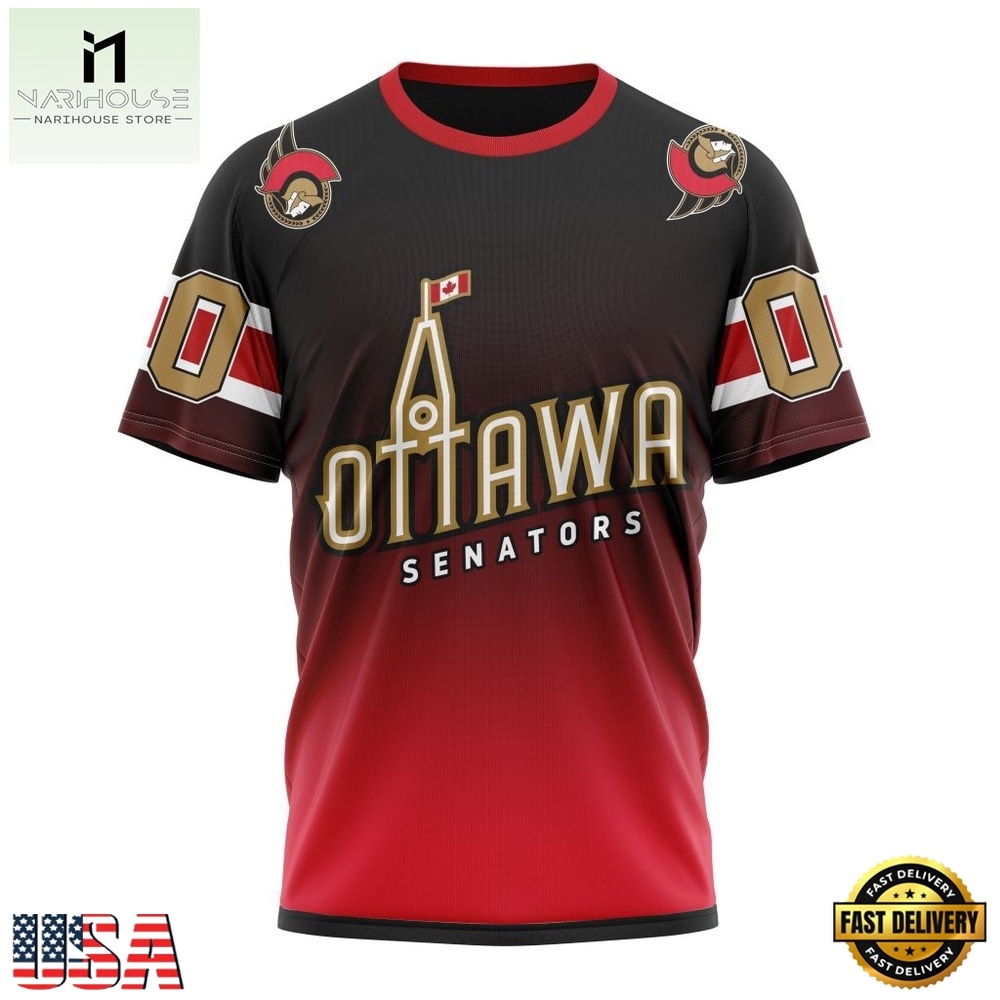 NHL Ottawa Senators Special Retro Gradient Design Hoodie, T Shirt, NHL 3D Game Day Tee NHL Ottawa Senators Special Retro Gradient Design Hoodie, T Shirt, NHL 3D Game Day Tee