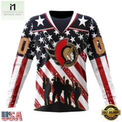 NHL Ottawa Senators Specialized Kits For Honor USS Military Hoodie, T Shirt , NHL 3D Game Day Tee Nhl Ottawa Senators Specialized Kits For Honor Uss Military Hoodie T Shirt 3