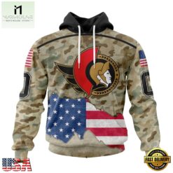 NHL Ottawa Senators Specialized Kits For United State With Camo Color Hoodie, T Shirt , NHL 3D Game Day Tee Nhl Ottawa Senators Specialized Kits For United State With Camo Color Hoodie T Shirt 1