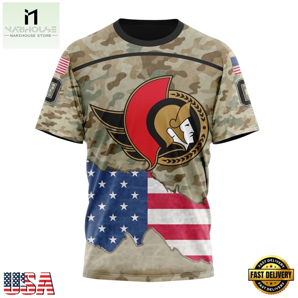 NHL Ottawa Senators Specialized Kits For United State With Camo Color Hoodie, T Shirt , NHL 3D Game Day Tee NHL Ottawa Senators Specialized Kits For United State With Camo Color Hoodie, T Shirt , NHL 3D Game Day Tee