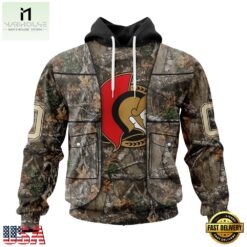 NHL Ottawa Senators Specialized Unisex Vest Kits With Realtree Camo Hoodie, T Shirt, NHL 3D Game Day Tee Nhl Ottawa Senators Specialized Unisex Vest Kits With Realtree Camo Hoodie T Shirt 1