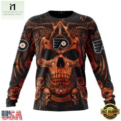 NHL Philadelphia Flyers Special Design Halloween With Skull Art Hoodie, T Shirt , NHL 3D Game Day Tee Nhl Philadelphia Flyers Special Design Halloween With Skull Art Hoodie T Shirt 3