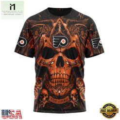 NHL Philadelphia Flyers Special Design Halloween With Skull Art Hoodie, T Shirt , NHL 3D Game Day Tee Nhl Philadelphia Flyers Special Design Halloween With Skull Art Hoodie T Shirt 4