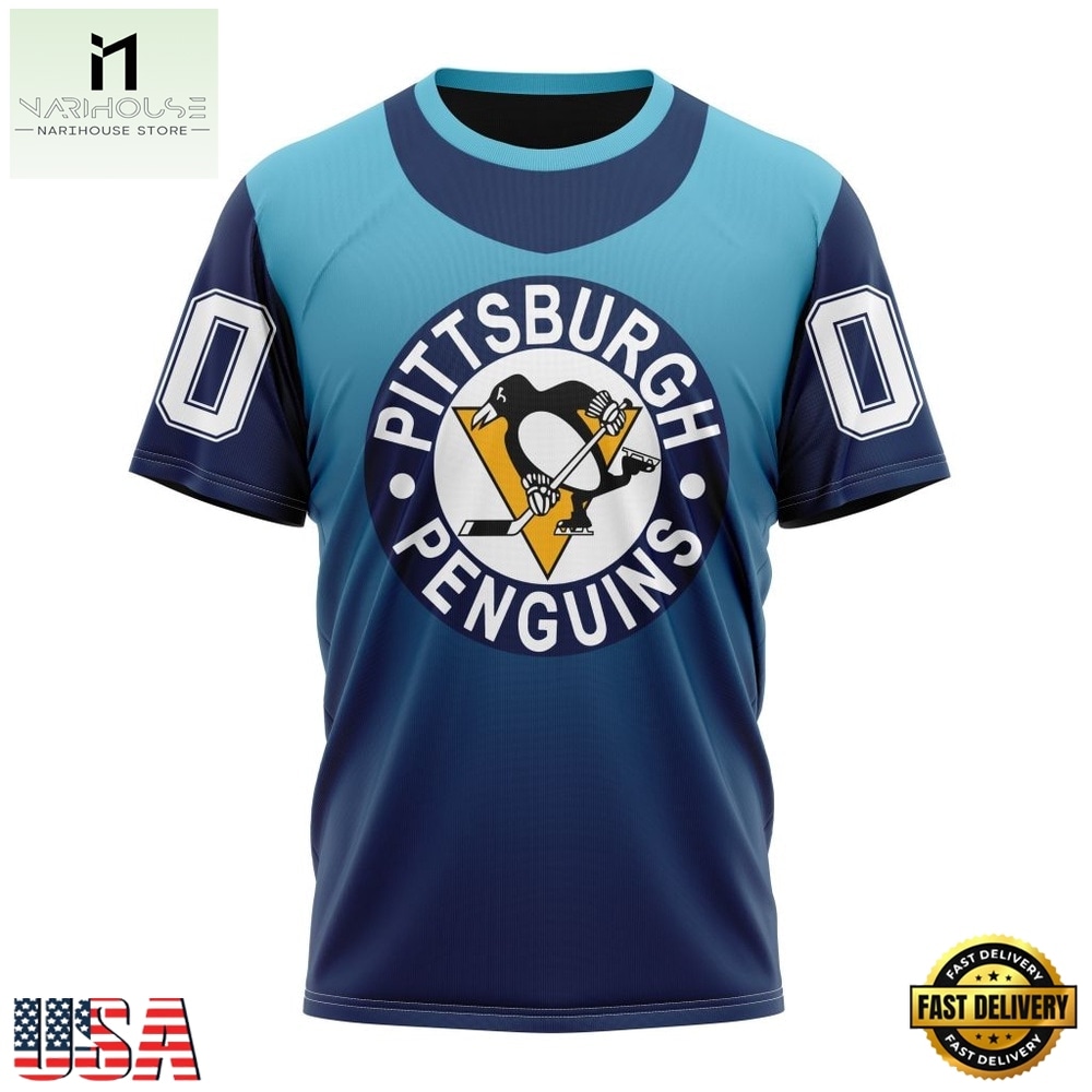 NHL Pittsburgh Penguins Special Retro Gradient Design Hoodie, T Shirt, NHL 3D Game Day Tee NHL Pittsburgh Penguins Special Retro Gradient Design Hoodie, T Shirt, NHL 3D Game Day Tee