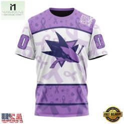 NHL San Jose Sharks Special Lavender Fight Cancer Hoodie, T Shirt , NHL 3D Game Day Tee Nhl San Jose Sharks Special Lavender Fight Cancer Hoodie T Shirt 5