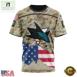NHL San Jose Sharks Specialized Kits For United State With Camo Color Hoodie, T Shirt , NHL 3D Game Day Tee Nhl San Jose Sharks Specialized Kits For United State With Camo Color Hoodie T Shirt 4
