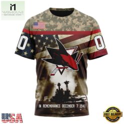 NHL San Jose Sharks Specialized Unisex Kits Remember Pearl Harbor Hoodie, T Shirt , NHL 3D Game Day Tee Nhl San Jose Sharks Specialized Unisex Kits Remember Pearl Harbor Hoodie T Shirt 4