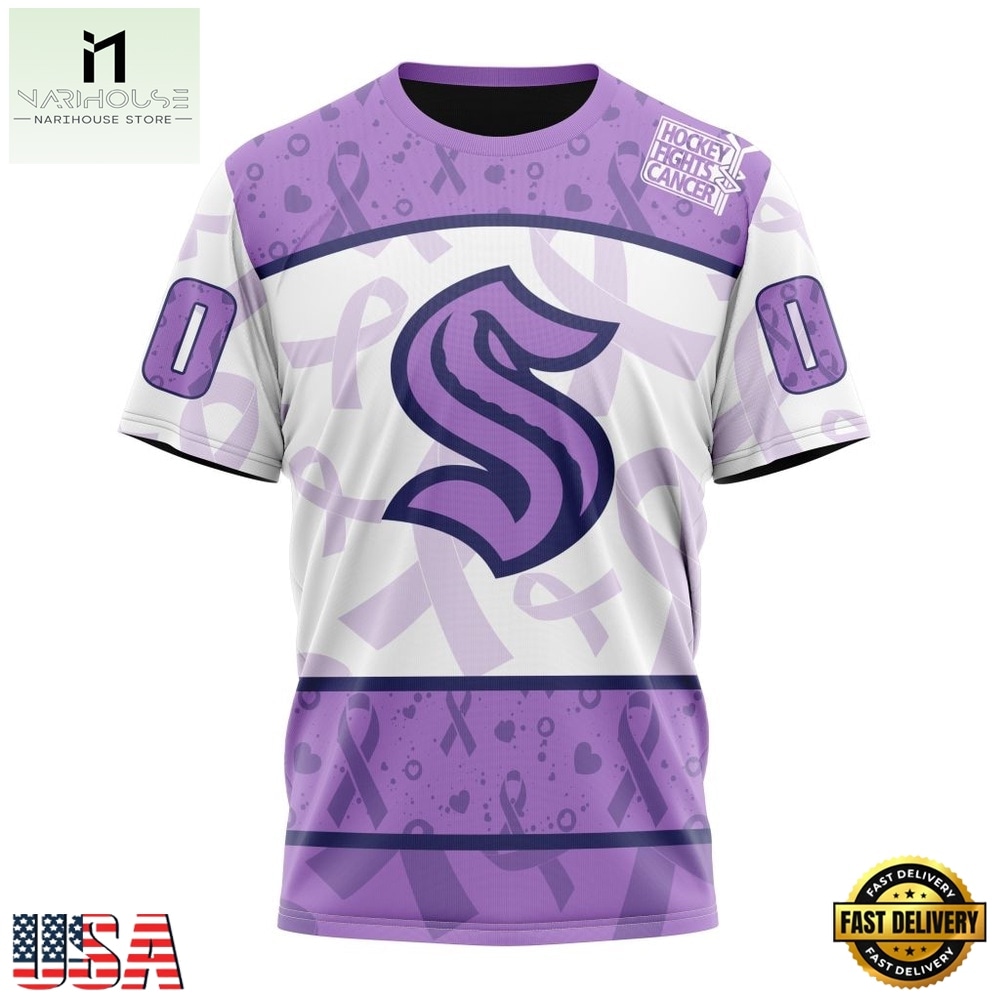 NHL Seattle Kraken Special Lavender Fight Cancer Hoodie, T Shirt , NHL 3D Game Day Tee NHL Seattle Kraken Special Lavender Fight Cancer Hoodie, T Shirt , NHL 3D Game Day Tee