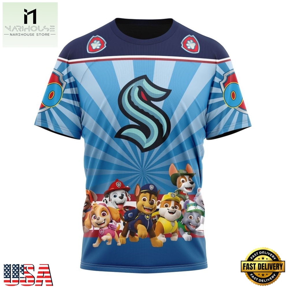 NHL Seattle Kraken Special Paw Patrol Kits Hoodie, T Shirt , NHL 3D Game Day Tee NHL Seattle Kraken Special Paw Patrol Kits Hoodie, T Shirt , NHL 3D Game Day Tee