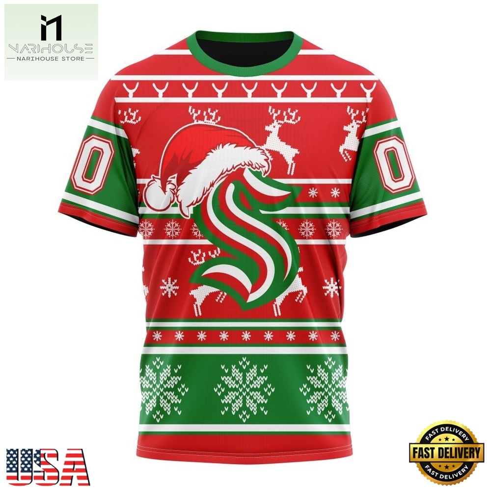NHL Seattle Kraken Specialized Unisex Christmas Is Coming Hoodie, T Shirt , NHL 3D Game Day Tee NHL Seattle Kraken Specialized Unisex Christmas Is Coming Hoodie, T Shirt , NHL 3D Game Day Tee