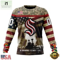 NHL Seattle Kraken Specialized Unisex Kits Remember Pearl Harbor Hoodie, T Shirt , NHL 3D Game Day Tee Nhl Seattle Kraken Specialized Unisex Kits Remember Pearl Harbor Hoodie T Shirt 3
