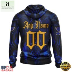 NHL St Louis Blues Special Design Halloween With Skull Art Hoodie, T Shirt , NHL 3D Game Day Tee Nhl ST Louis Blues Special Design Halloween With Skull Art Hoodie T Shirt 2
