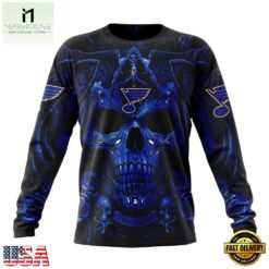 NHL St Louis Blues Special Design Halloween With Skull Art Hoodie, T Shirt , NHL 3D Game Day Tee Nhl ST Louis Blues Special Design Halloween With Skull Art Hoodie T Shirt 3