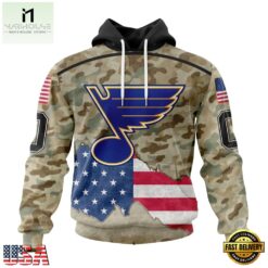 NHL St. Louis Blues Specialized Kits For United State With Camo Color Hoodie, T Shirt , NHL 3D Game Day Tee Nhl ST Louis Blues Specialized Kits For United State With Camo Color Hoodie T Shirt 1