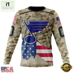 NHL St. Louis Blues Specialized Kits For United State With Camo Color Hoodie, T Shirt , NHL 3D Game Day Tee Nhl ST Louis Blues Specialized Kits For United State With Camo Color Hoodie T Shirt 3
