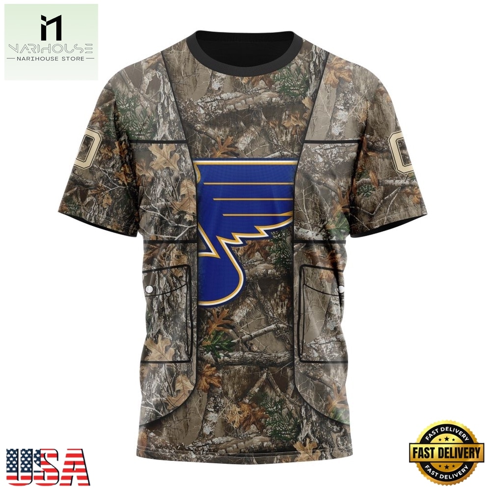 NHL St. Louis Blues Specialized Unisex Vest Kits With Realtree Camo Hoodie, T Shirt, NHL 3D Game Day Tee NHL St. Louis Blues Specialized Unisex Vest Kits With Realtree Camo Hoodie, T Shirt, NHL 3D Game Day Tee