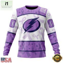 NHL Tampa Bay Lightning Special Lavender Fight Cancer Hoodie, T Shirt , NHL 3D Game Day Tee Nhl Tampa Bay Lightning Special Lavender Fight Cancer Hoodie T Shirt 4