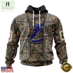 NHL Tampa Bay Lightning Specialized Unisex Vest Kits With Realtree Camo Hoodie, T Shirt, NHL 3D Game Day Tee Nhl Tampa Bay Lightning Specialized Unisex Vest Kits With Realtree Camo Hoodie T Shirt 1