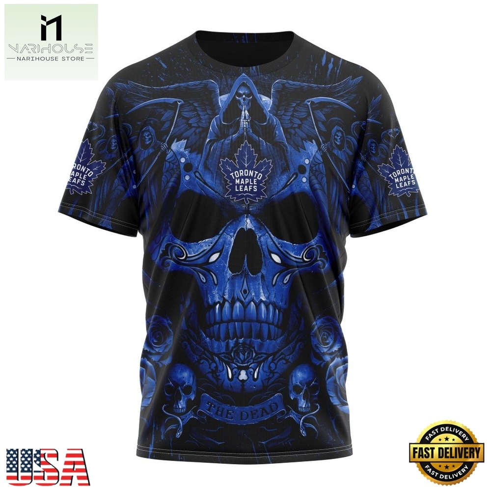 NHL Toronto Maple Leafs Special Design Halloween With Skull Art Hoodie, T Shirt , NHL 3D Game Day Tee NHL Toronto Maple Leafs Special Design Halloween With Skull Art Hoodie, T Shirt , NHL 3D Game Day Tee