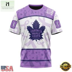 NHL Toronto Maple Leafs Special Lavender Fight Cancer Hoodie, T Shirt , NHL 3D Game Day Tee Nhl Toronto Maple Leafs Special Lavender Fight Cancer Hoodie T Shirt 5