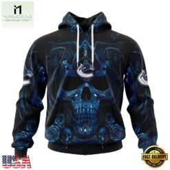 NHL Vancouver Canucks Special Design Halloween With Skull Art Hoodie, T Shirt , NHL 3D Game Day Tee Nhl Vancouver Canucks Special Design Halloween With Skull Art Hoodie T Shirt 1