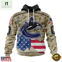 NHL Vancouver Canucks Specialized Kits For United State With Camo Color Hoodie, T Shirt , NHL 3D Game Day Tee Nhl Vancouver Canucks Specialized Kits For United State With Camo Color Hoodie T Shirt 1