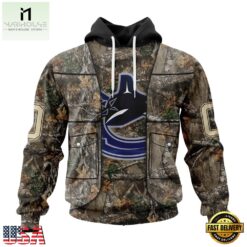 NHL Vancouver Canucks Specialized Unisex Vest Kits With Realtree Camo Hoodie, T Shirt, NHL 3D Game Day Tee Nhl Vancouver Canucks Specialized Unisex Vest Kits With Realtree Camo Hoodie T Shirt 1