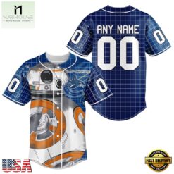 NHL Vancouver Canucks x BB 8 D Star War Baseball Jersey , NHL Graphic Baseball Jersey Nhl Vancouver Canucks X BB 8 D Star War Baseball Jersey 1