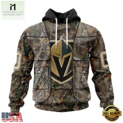 NHL Vegas Golden Knights Specialized Unisex Vest Kits With Realtree Camo Hoodie, T Shirt, NHL 3D Game Day Tee Nhl Vegas Golden Knights Specialized Unisex Vest Kits With Realtree Camo Hoodie T Shirt 1