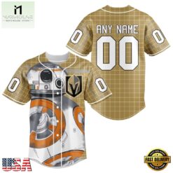 NHL Vegas Golden Knights x BB 8 D Star War Baseball Jersey , NHL Graphic Baseball Jersey Nhl Vegas Golden Knights X BB 8 D Star War Baseball Jersey 1