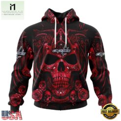 NHL Washington Capitals Special Design Halloween With Skull Art Hoodie, T Shirt , NHL 3D Game Day Tee Nhl Washington Capitals Special Design Halloween With Skull Art Hoodie T Shirt 1