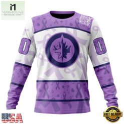 NHL Winnipeg Jets Special Lavender Fight Cancer Hoodie, T Shirt , NHL 3D Game Day Tee Nhl Winnipeg Jets Special Lavender Fight Cancer Hoodie T Shirt 4