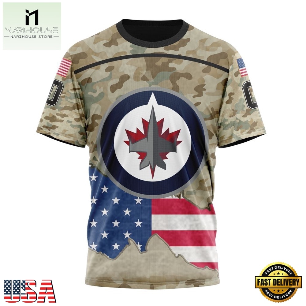 NHL Winnipeg Jets Specialized Kits For United State With Camo Color Hoodie, T Shirt , NHL 3D Game Day Tee Nhl Winnipeg Jets Specialized Kits For United State With Camo Color Hoodie T Shirt 4